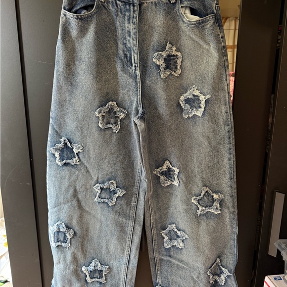 BiBi Women's Denim Star Embellished Flare Jeans - Picture 3 of 4